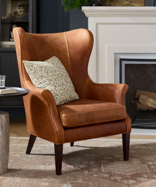 modern wingback leather chair